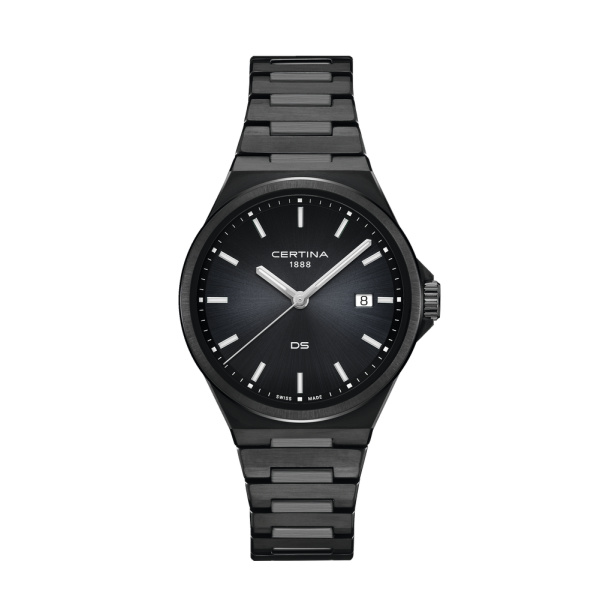 Montre Certina DS-7 Quartz Cadran Noir Bracelet PVD,Acier inoxydable