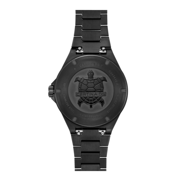 Montre Certina DS-7 Quartz Cadran Noir Bracelet PVD,Acier inoxydable