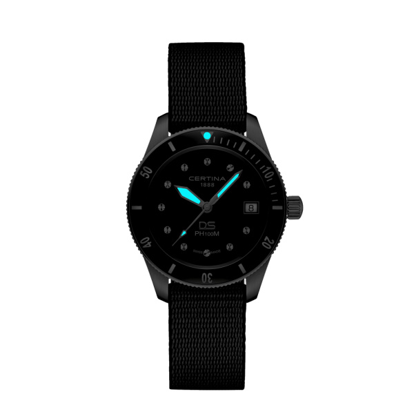 Montre Certina DS PH100M Lady Cadran Noir Bracelet