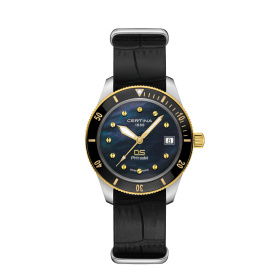 Montre Certina DS PH100M Lady Cadran Noir Bracelet Cuir