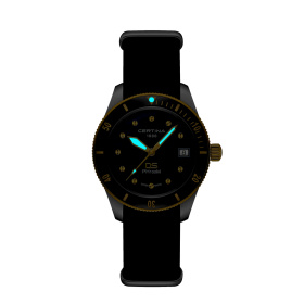 Montre Certina DS PH100M Lady Cadran Noir Bracelet Cuir