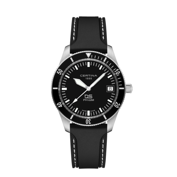 Montre Certina DS PH100M Gent Cadran Noir Bracelet Caoutchouc