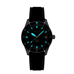 Montre Certina DS PH100M Gent Cadran Noir Bracelet Caoutchouc