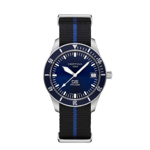 Montre Certina DS PH100M Gent Cadran Bleu Bracelet NATO