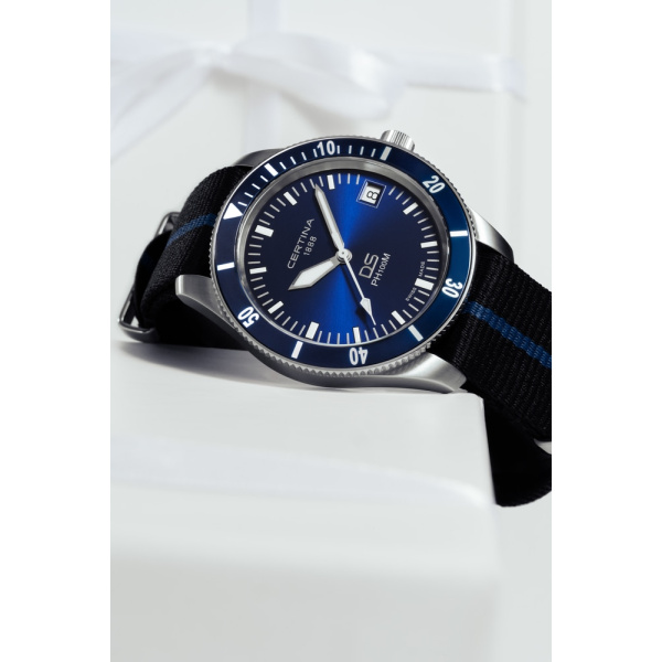 Montre Certina DS PH100M Gent Cadran Bleu Bracelet NATO