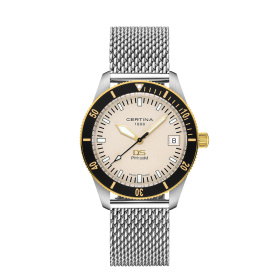 Montre Certina DS PH100M Gent Cadran Argent Bracelet Maille milanaise,Acier inoxydable