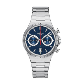 Montre Certina DS-7 Chrono Auto Cadran Bleu Bracelet Acier inoxydable