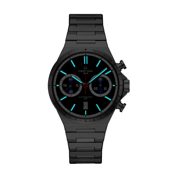 Montre Certina DS-7 Chrono Auto Cadran Bleu Bracelet Acier inoxydable