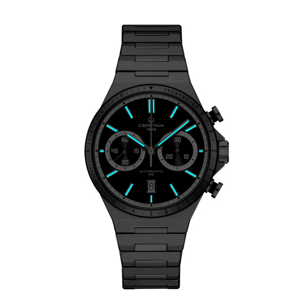 Montre Certina DS-7 Chrono Auto Cadran Noir Bracelet Acier inoxydable