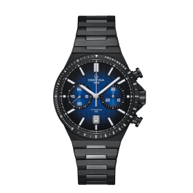 Montre Certina DS-7 Chrono Auto Cadran Bleu Bracelet PVD,Titane