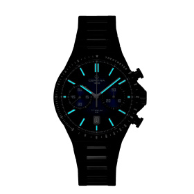 Montre Certina DS-7 Chrono Auto Cadran Bleu Bracelet PVD,Titane