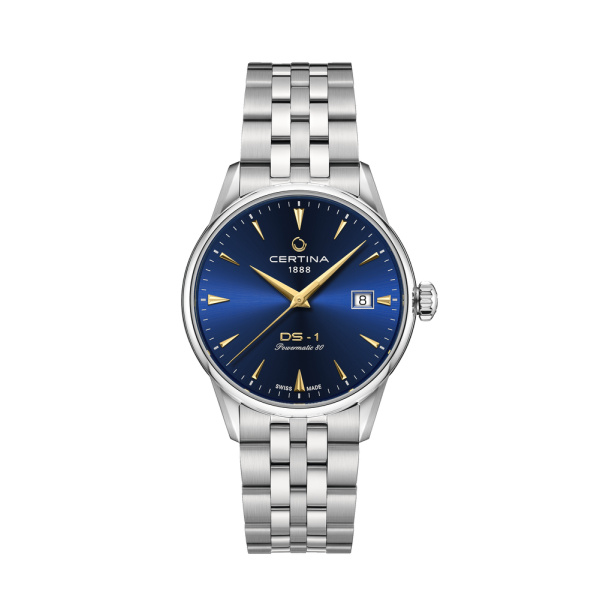 Montre Certina DS-1 38mm Cadran Bleu Bracelet Acier inoxydable