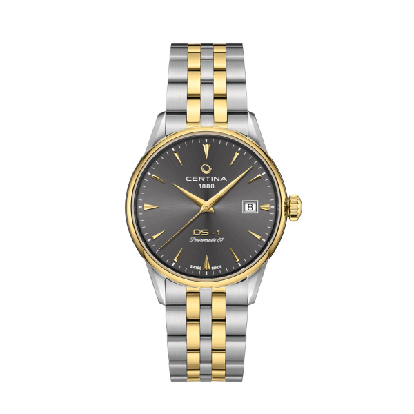 Montre Certina DS-1 38mm Cadran Gris Bracelet PVD,Acier inoxydable