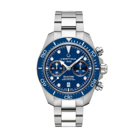 Montre Certina DS Action Diver Chrono Cadran Bleu Bracelet Acier inoxydable