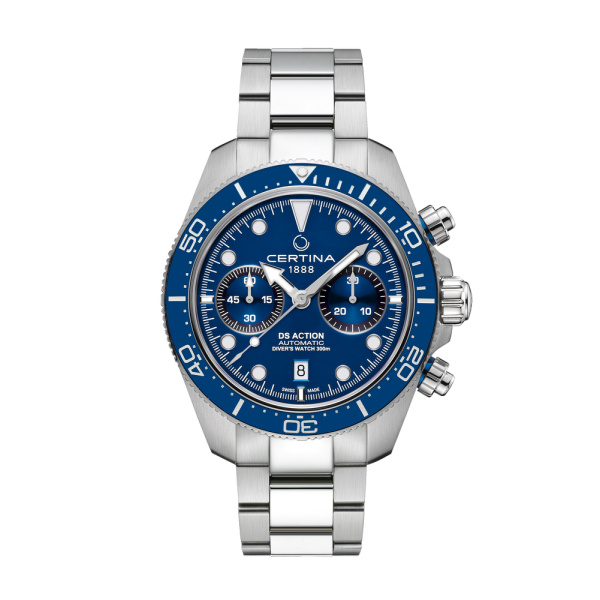 Montre Certina DS Action Diver Chrono Cadran Bleu Bracelet Acier inoxydable
