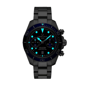 Montre Certina DS Action Diver Chrono Cadran Bleu Bracelet Acier inoxydable