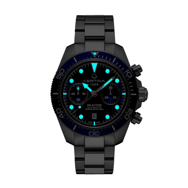 Montre Certina DS Action Diver Chrono Cadran Bleu Bracelet Acier inoxydable