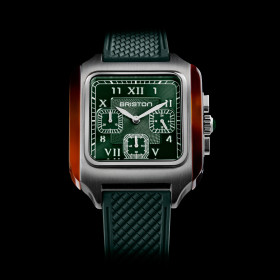 Montre BRISTON Streamliner Kennedy Chrono Vert Bracelet Caoutchouc