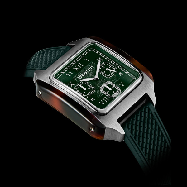 Montre BRISTON Streamliner Kennedy Chrono Vert Bracelet Caoutchouc