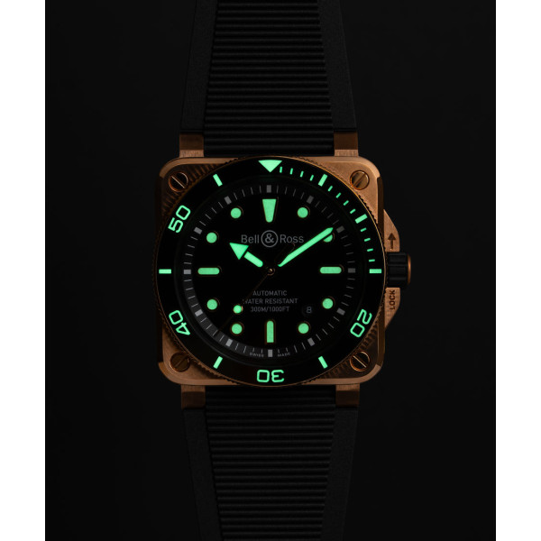 Montre Bell & Ross Diver Black Bronze Edition Limitée Bracelet Caoutchouc