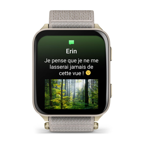 Montre Garmin Venu 3 Black bracelet cuir noir