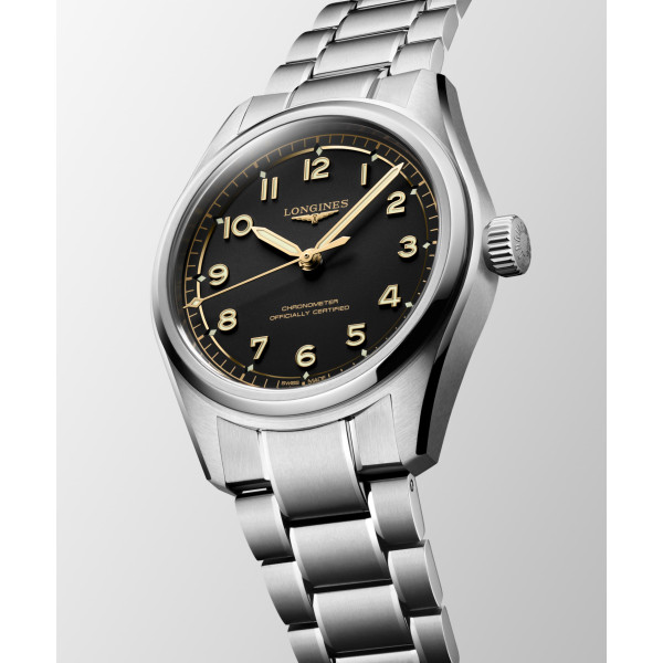 Montre Longines Spirit Pilot Automatique 39mm Cadran Noir Bracelet Acier