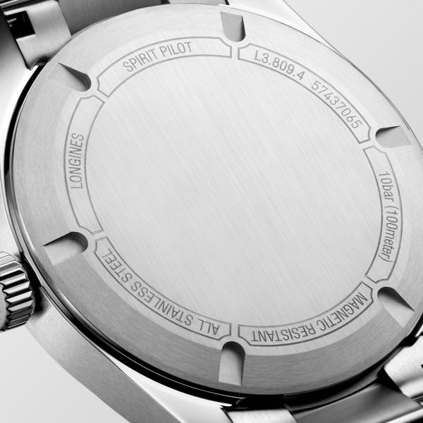 Montre Longines Spirit Flyback Automatique 42 mm Cadran Noir Bracelet cuir