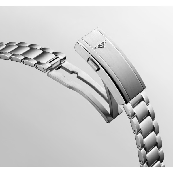 Montre Longines Spirit Flyback Automatique 42 mm Cadran Noir Bracelet cuir