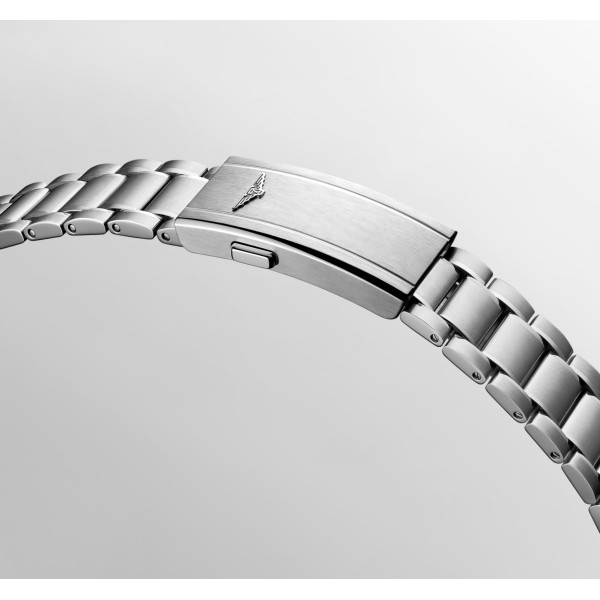 Montre Longines Spirit Flyback Automatique 42 mm Cadran Noir Bracelet cuir