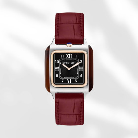 Bracelet Briston Cuir Luxury 18mm Bordeaux Mat