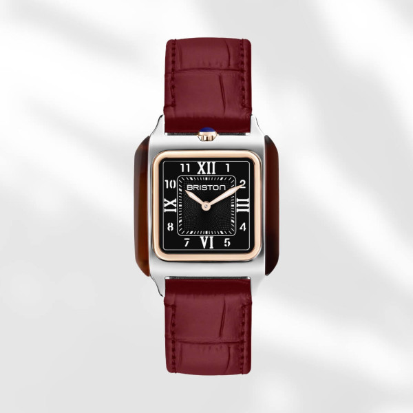 Bracelet Briston Cuir Luxury 18mm Bordeaux Mat