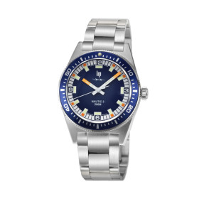 Montre LIP Nautic 3 Quartz 200 M 39 MM Cadran bleu Bracelet Acier Inoxydable