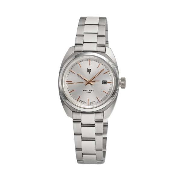 Montre LIP Général de Gaulle Classique 31 mm Cadran argenté Bracelet Acier Inoxydable