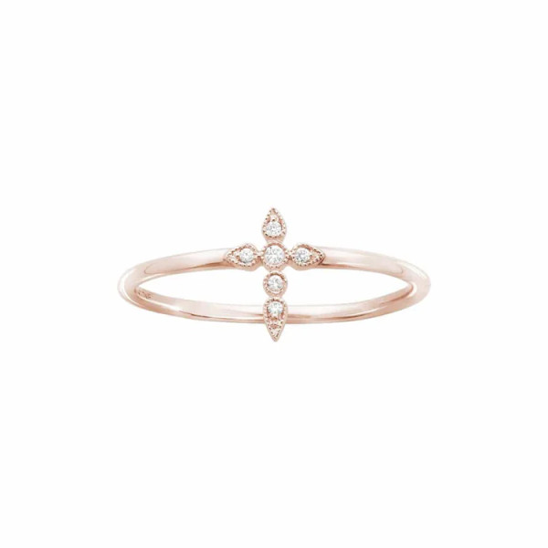 Bague Stone Paris Céleste Petit Modèle Or Rose et Diamants