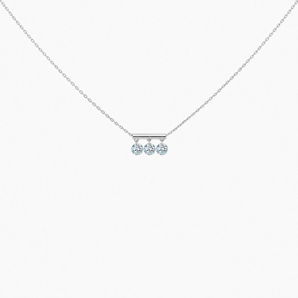 Collier La Brune & La Blonde PAMPILLES Or Blanc 0,60ct