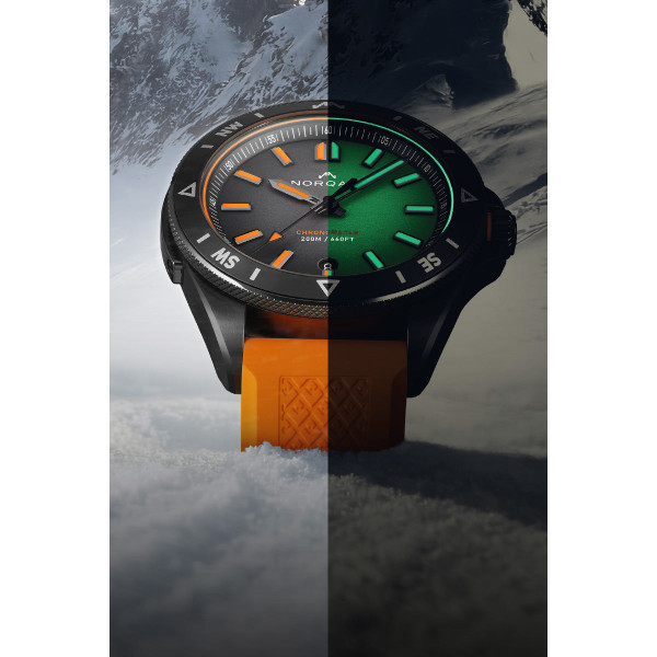 Montre Norqain Adventure Neverest GMT Glacier 41mm Bracelet Caoutchouc Noir