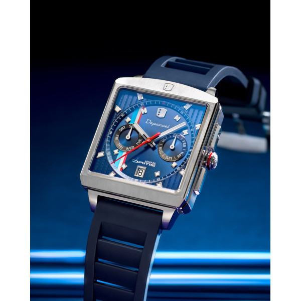 Montre Depancel x Dams Lucas Oil Série-R01 Edition Limitée Bracelet Caoutchouc Bleu