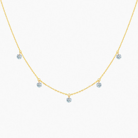 Collier La Brune & La Blonde 360° 5 Diamants Or Jaune