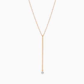 Collier La Brune & La Blonde Majorette Sautoir Diamant 0,10 ct Or Rose