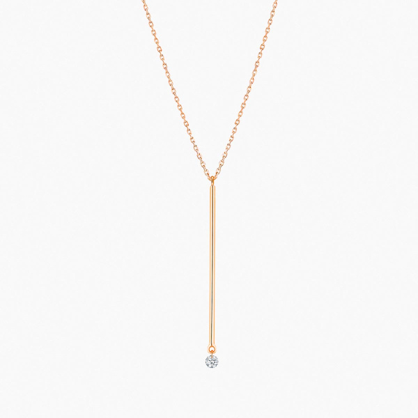 Collier La Brune & La Blonde Majorette Sautoir Diamant 0,10 ct Or Rose