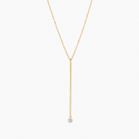 Collier La Brune & La Blonde Majorette Sautoir Diamant 0,10 ct Or Rose