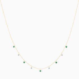 Collier La Brune & La Blonde Confetti Mini Rivière Émeraudes Et Diamants