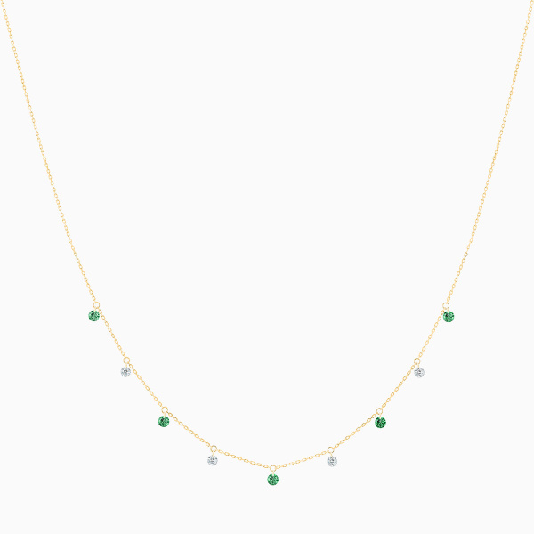 Collier La Brune & La Blonde Confetti Mini Rivière Émeraudes Et Diamants