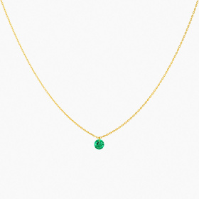 Collier La Brune & La Blonde Confetti Solitaire Émeraude 0,20 ct