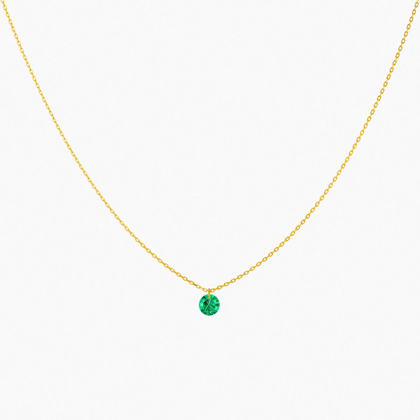 Collier La Brune & La Blonde Confetti Solitaire Émeraude 0,20 ct