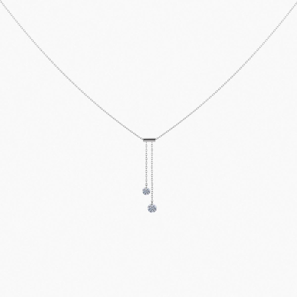 Collier La Brune & La Blonde 360° Cravate 2 Diamants 0,35 ct Or Jaune