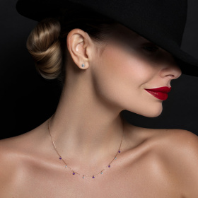 Collier La Brune & La Blonde Confetti Mini Rivière Améthystes Et Diamants