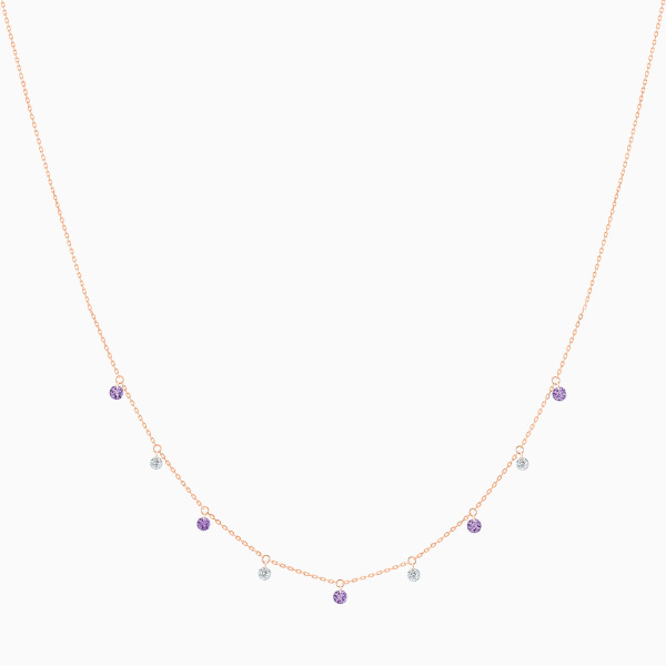 Collier La Brune & La Blonde Confetti Mini Rivière Améthystes Et Diamants
