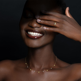 Collier La Brune & La Blonde Confetti Mini Rivière Saphirs Jaunes Et Diamants