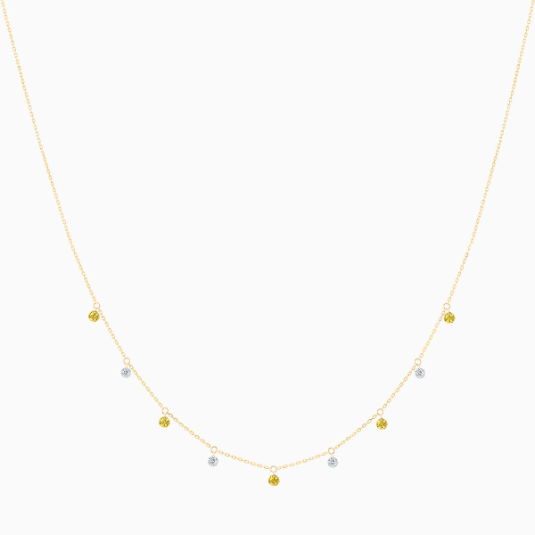 Collier La Brune & La Blonde Confetti Mini Rivière Saphirs Jaunes Et Diamants
